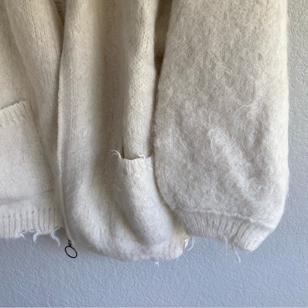 Free People Cream Oversized Fuzzy Zip Teddy Jacket - Picture 13 of 16